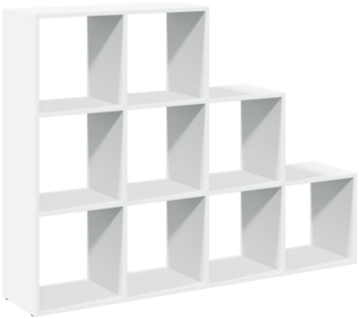 Raumteiler-Bücherregal 3 Stufen, Holzwerkstoff, Weiß, 137,5 x 29 x 103,5 cm