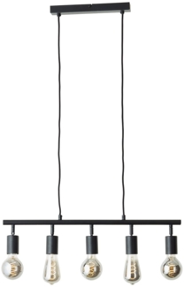 Brilliant Leuchten 99684-06 Tiffany Pendelleuchte 5-flammig schwarz matt