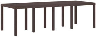 vidaXL Gartentisch Braun 250 x 100 x 73 cm Poly-Rattan 3378517