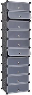 vidaXL Schuh-Organizer Zusammenklappbar mit 10 Fächern Schwarz 244920