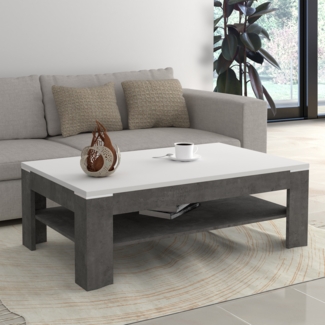 FORTE Lennox New Couchtisch, Holzwerkstoff, Grau/Weiß, 120 x 43 x 75 cm