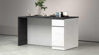 KOCHSTATION Kücheninsel Sole,Kochinsel,Küchenarbeitsblock,Inselküche,Arbeitsinsel, Breite 160 cm mit 2 Türen,2 Schubkästen, Aluminiumgriff