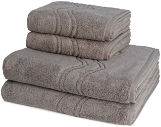 Ross Cashmere feeling 4 tlg. Frottier-Set - 2 X Handtuch (50 X 100cm), 2 X Duschtuch (75 X 140cm) - 520 g/m2 - Flanell