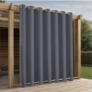 Qelus Gardine Outdoor Vorhang Sichtschutz,Wetterfest Blickdicht Gardinen mit Ösen, (1 St), Vorhänge für Garten Balkon Terrasse Pavillon Veranda