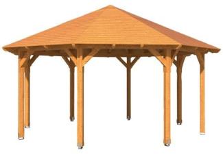 SKANHOLZ Pavillon, Zeltdach, achteckig, BxT: 557x557 cm natur Gartenpavillon