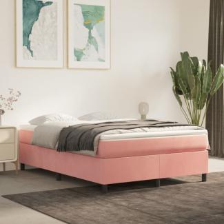 vidaXL Boxspringbett mit Matratze Rosa 140x190 cm Samt 3144680