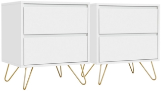 Yaheetech Nachttisch 50 × 40 × 56,5 cm (2-St), Beistelltisch Nachtkommode Nachtkonsolen Schrank