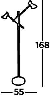 LED Stehleuchte, Gold, Schwarz, H 160 cm, DIABLO