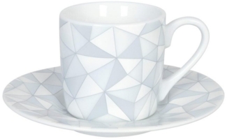 Könitz Espressotasse mit Untertasse Shades of grey, Kaffeetasse, Espressobecher, Porzellan, 85 ml, 11 5 053 2632