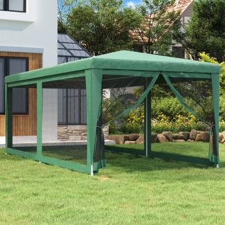 vidaXL Partyzelt mit 6 Mesh-Seitenwänden Grün 3x6 m HDPE 319238