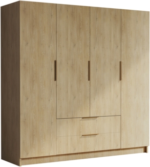 Kleiderschrank Sozor I (Farbe: Eiche Cremona / Eiche Cremona + Gold)