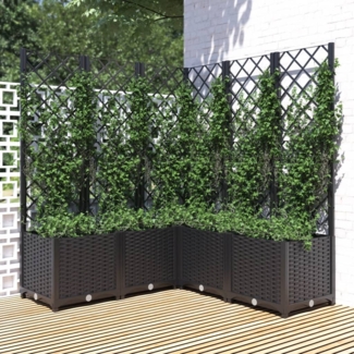 vidaXL Pflanzkübel mit Spalier Schwarz 120x120x136 cm PP 318277