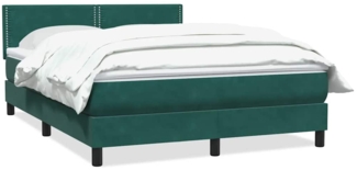 vidaXL Boxspringbett mit Matratze Dunkelgrün 140x210 cm Samt 3316116