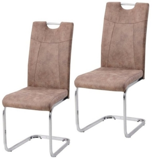 HTI-Line Freischwinger Schwingstuhl KellyC Braun 2er (Set, 2 St), Freischwinger Esszimmerstuhl