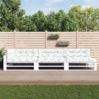 vidaXL Palettenkissen 7-tlg. Blattmuster Stoff 3188921