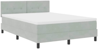 vidaXL Boxspringbett mit Matratze Hellgrau 140 x 190 cm Stoff 3339170