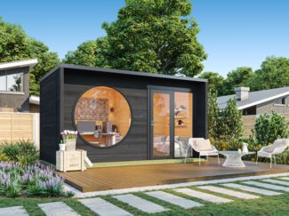 Gartenhaus Office Box Größe M schwarz Natur