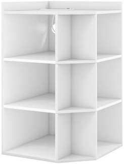 KOMFOTTEU Bücherregal, 3-stöckiges Eck-Bücherregal mit 9 Fächern