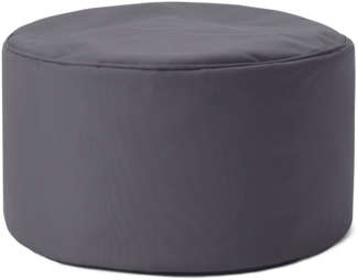 Lumaland Indoor Outdoor Sitzhocker 25x45 cm - Runder Sitzpouf, Sitzsack Bodenkissen, Sitzkissen, Bean Bag Pouf - Wasserabweisend - Pflegeleicht - ideal für Kinder und Erwachsene - Anthrazit