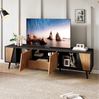 HAUSS SPOLE Lowboard TV-Schrank mit Schubladen, 2 Schränken für 75-Zoll-Wohnzimmerschränke (Fernsehtisch, Wohnzimmermöbel, 1 St, mit Schubladen und 2 Schränken), mit 6 Stützbeinen aus Massivholz