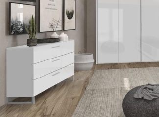 Kommode Anrichte Sideboard 120cm weiß Hochglanz Modern