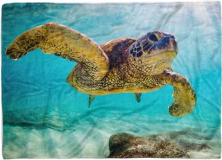 Sinus Art Handtücher Handtuch Strandhandtuch Saunatuch Kuscheldecke mit Tiermotiv Seeschildkröte unt, Baumwolle-Polyester-Mix (1-St), Handtuch