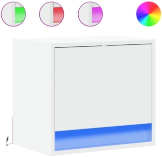 vidaXL Wand-Nachttisch mit LED-Leuchten Weiß 852075