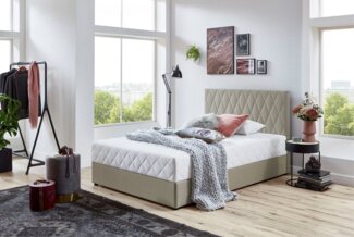 Atlantic Home Collection Stauraumbett Benita, mit Taschenfederkern 100 x 200 cm Creme