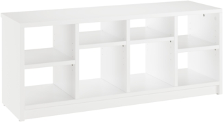 Moderne Holzbank als Schuhregal in zwei Größen 110 oder 83 cm Kiefer massiv weiß V-90.80W-03110 cm