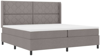 vidaXL Boxspringbett mit Matratze Taupe 200 x 200 cm Stoff 3343592