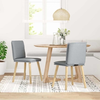 vidaXL Esszimmerstühle 2 Stk. Hellgrau Stoff 4101255