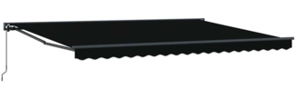 vidaXL Einziehbare Markise Schwarz 450 x 300 cm Polyester und Metall 3330967