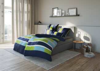 H.I.S Bettwäsche Etienne in Gr. 135x200 oder 155x220 cm, Linon, 2 teilig, Bettwäsche aus Baumwolle, zeitlose Bettwäsche mit Streifen-Design