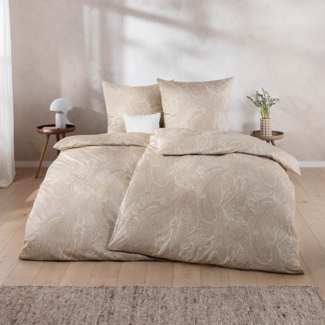 Estella Mako Jersey Bettwäsche 155x220 Nathan beige Paisley sand 6358-200