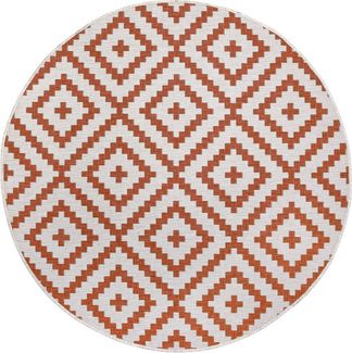 OTTO home Teppich Ronda Wendeteppich, rund, Höhe: 5 mm, Sisal-Optik, Flachgewebe, In- und Outdoor, geometrisches Boho Design