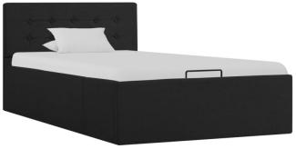 vidaXL Stauraumbett Hydraulisch Dunkelgrau Stoff 100×200 cm 285571