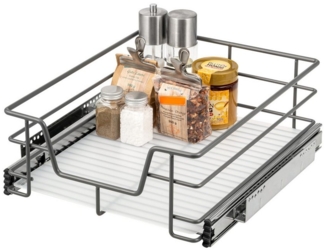 bremermann Teleskopauszug für 45 cm Schrank mit Einlegeboden, aus Metall, grau