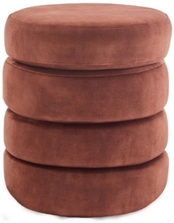 riess-ambiente Polsterhocker VOGUE 50cm rost braun - Samt, mit Stauraum, gepolstert, rund, retro (Einzelartikel, 1 St), Eleganter Sitzhocker- ideal für Ankleide, Flur, Wohnzimmer & Garderobe