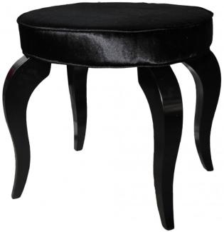 Casa Padrino Barock Sitzhocker Schwarz / Schwarz - Designer Rundhocker - Luxus Qualität