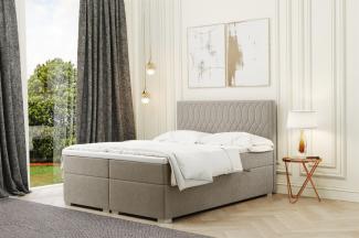 Boxspringbett Schlafzimmerbett DUSTY 120x220cm in Stoff Riviera Beige