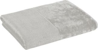 möve Handtuch Bamboo Luxe mit Veloursbordüre Silber 50x100