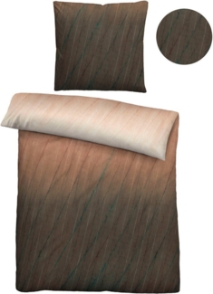 biberna Feinbiber Bettwäsche 0006731 FARBVERLAUF, gold, 1x 135x200 cm + 1x 80x80 cm