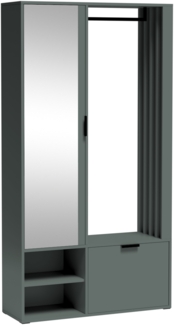 AX LIVING Garderobe Flur Milanoir 100cm mit Spiegel Modern Green Stone