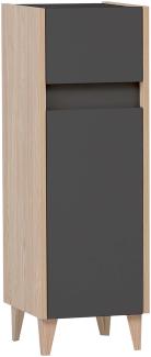 SCHILDMEYER Unterschrank Kommode Badschrank Badmöbel schwarz 30,2 x 90,3 x 33 cm