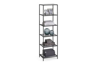 Vasagle Standregal mit 6 Ablagen, Stahl schwarz, 30 x 40 x 177,3 cm