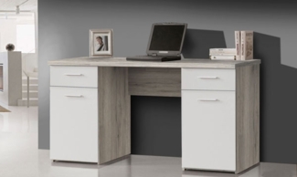 Schreibtisch Computertisch PC-Tisch 145x60cm sandeiche weiss matt