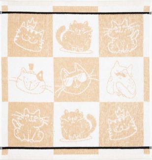 Kracht Geschirrtuch Cool Cat, (Set, 3-tlg, 3-teilig), 3er Pack Frottee Küchenhandtücher (3 Stück) ca. 50x50cm 100% Baumwolle