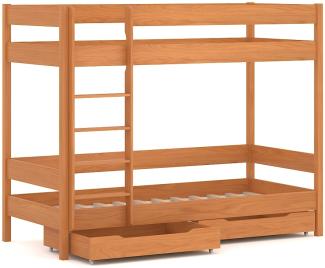 WNM Group Kinder Dino Etagenbett, 4 Farben, viele verschiedenen Gren, Massivholz & Holz-Platte, 180x80x160, Teak