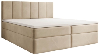 Luxusbetten24 Boxspringbett Aurelia Samt, mit Stauraum