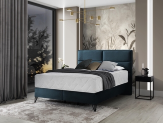 Eltap Safiro Bett (Nube 40) 160x200 Holzrahmen, Dunkelblau, 215 x 130 x 158 cm